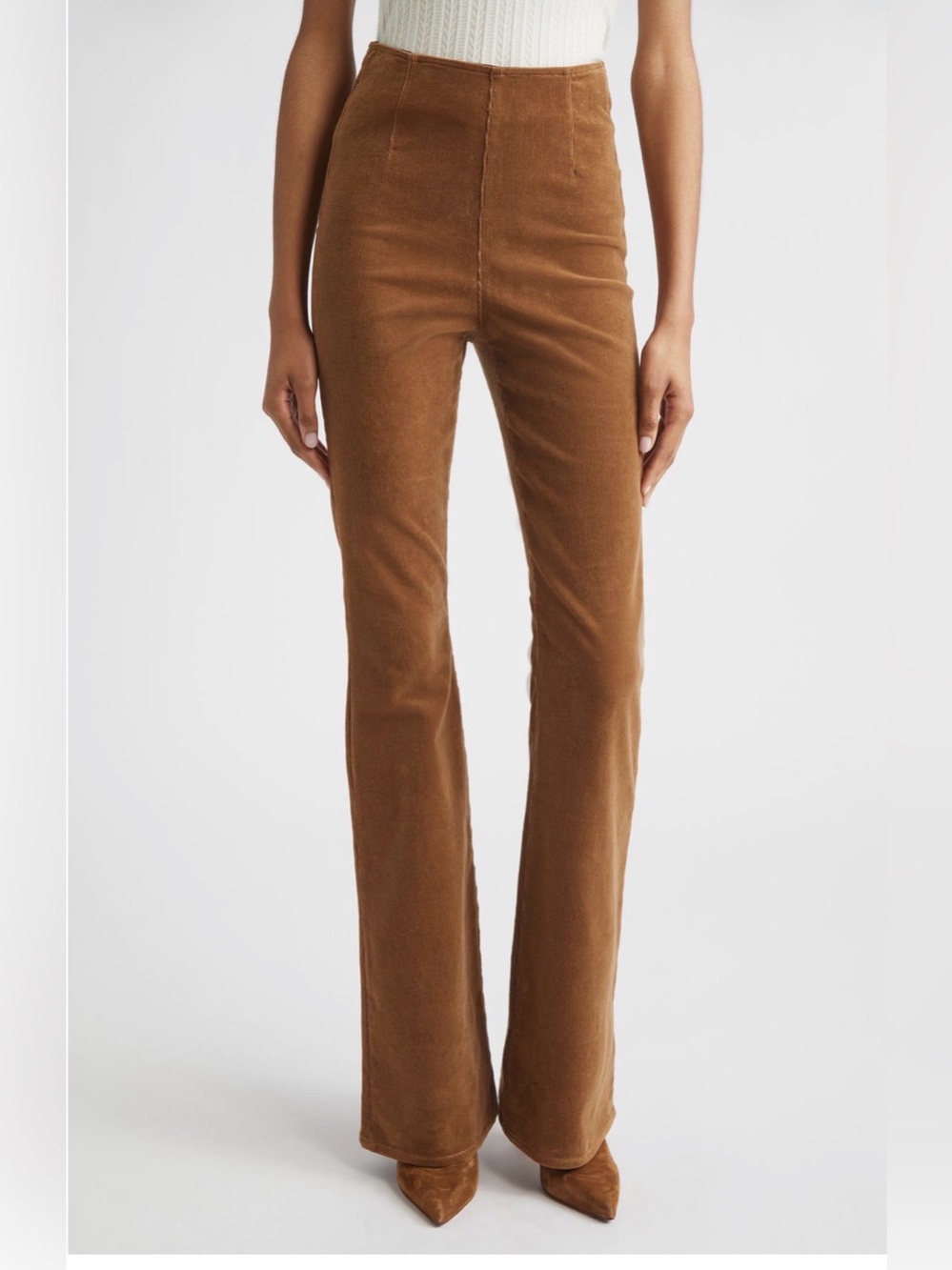 Veronica Beard Beverly Pull-On High Waist Skinny Flare Corduroy Pants XS $298